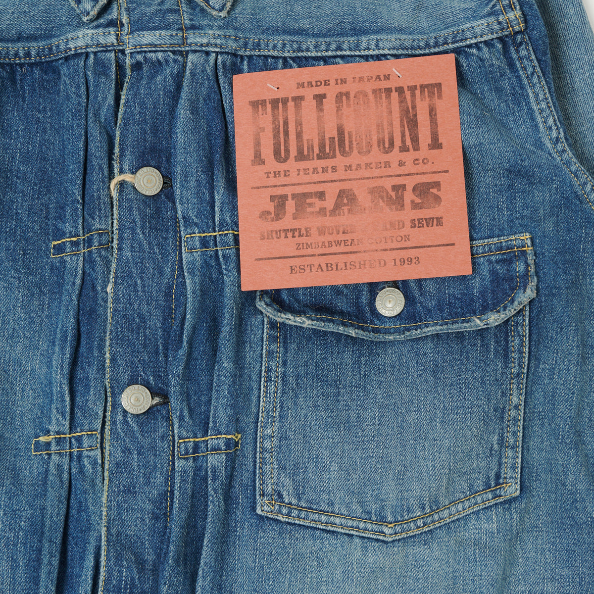 FULLCOUNT 2107SS 'Super Smooth' 11.5oz Type I Denim Jacket - 'Dartford' Wash