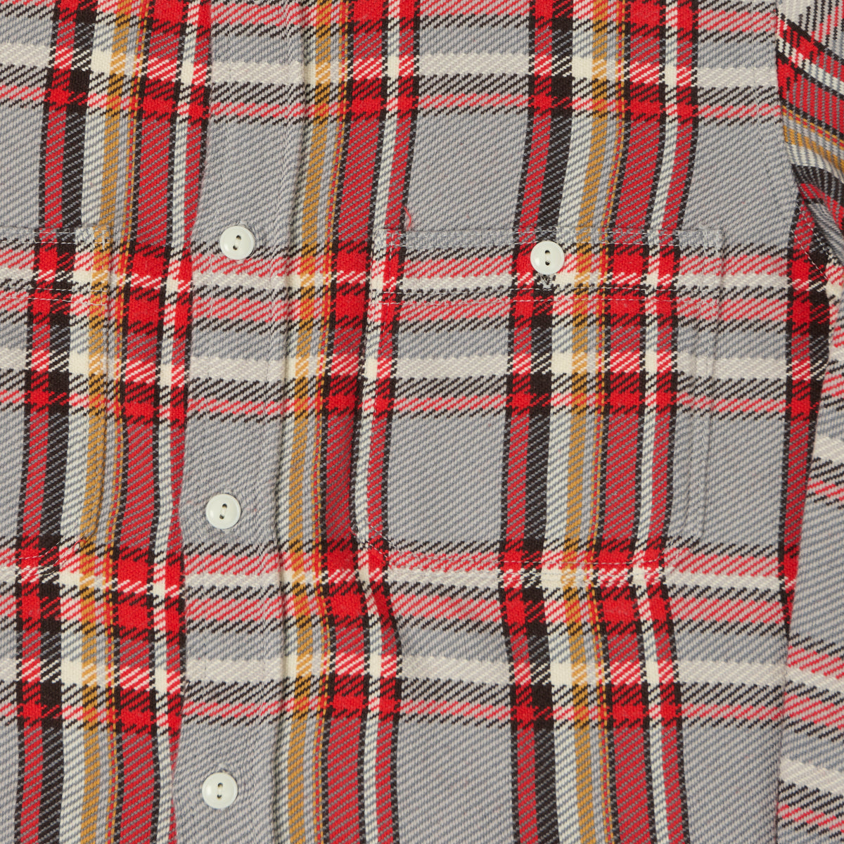 FULLCOUNT 4094 Plaid Flannel Work Shirt - Grey/Red