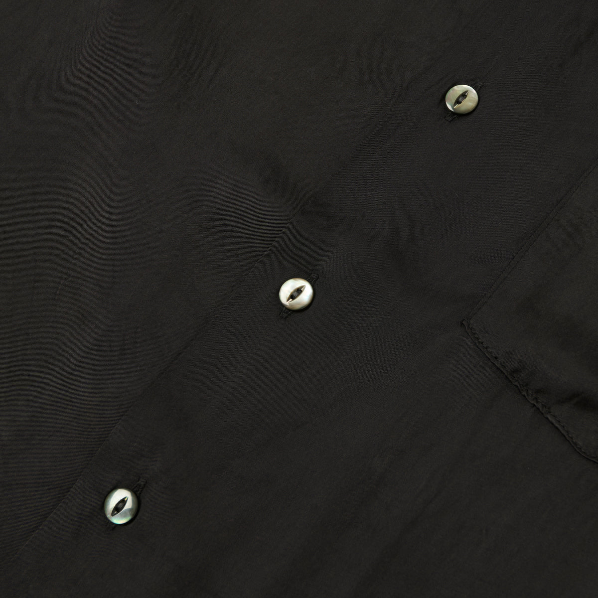FULLCOUNT 4100 Satin Cupra Open Collar Shirt - Black