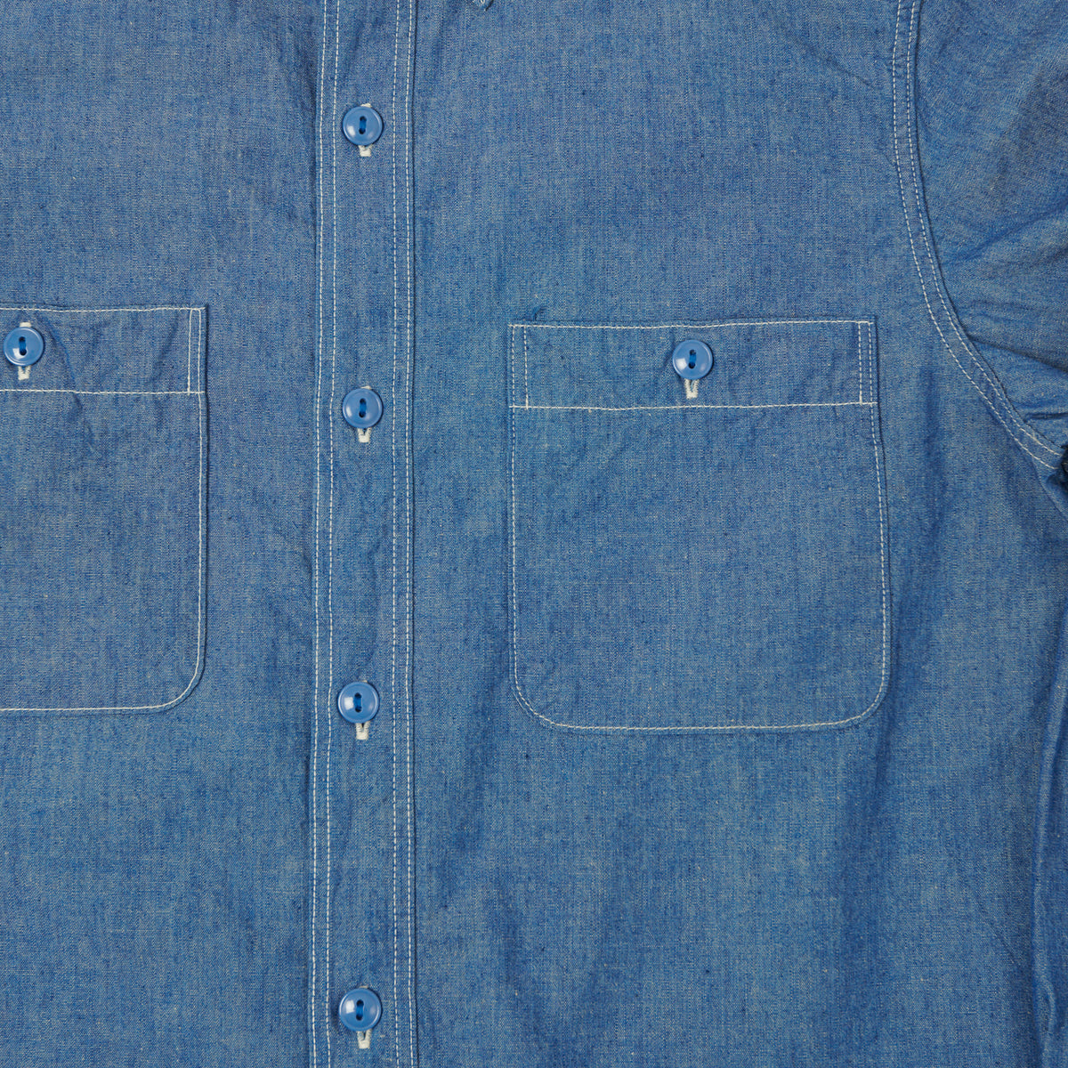 FULLCOUNT 4810 5oz Chambray Work Shirt - Mid Blue