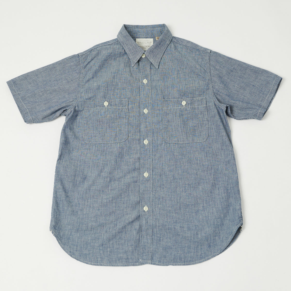 FULLCOUNT 4821 5oz Stripe Chambray Work Shirt - Indigo Stripe