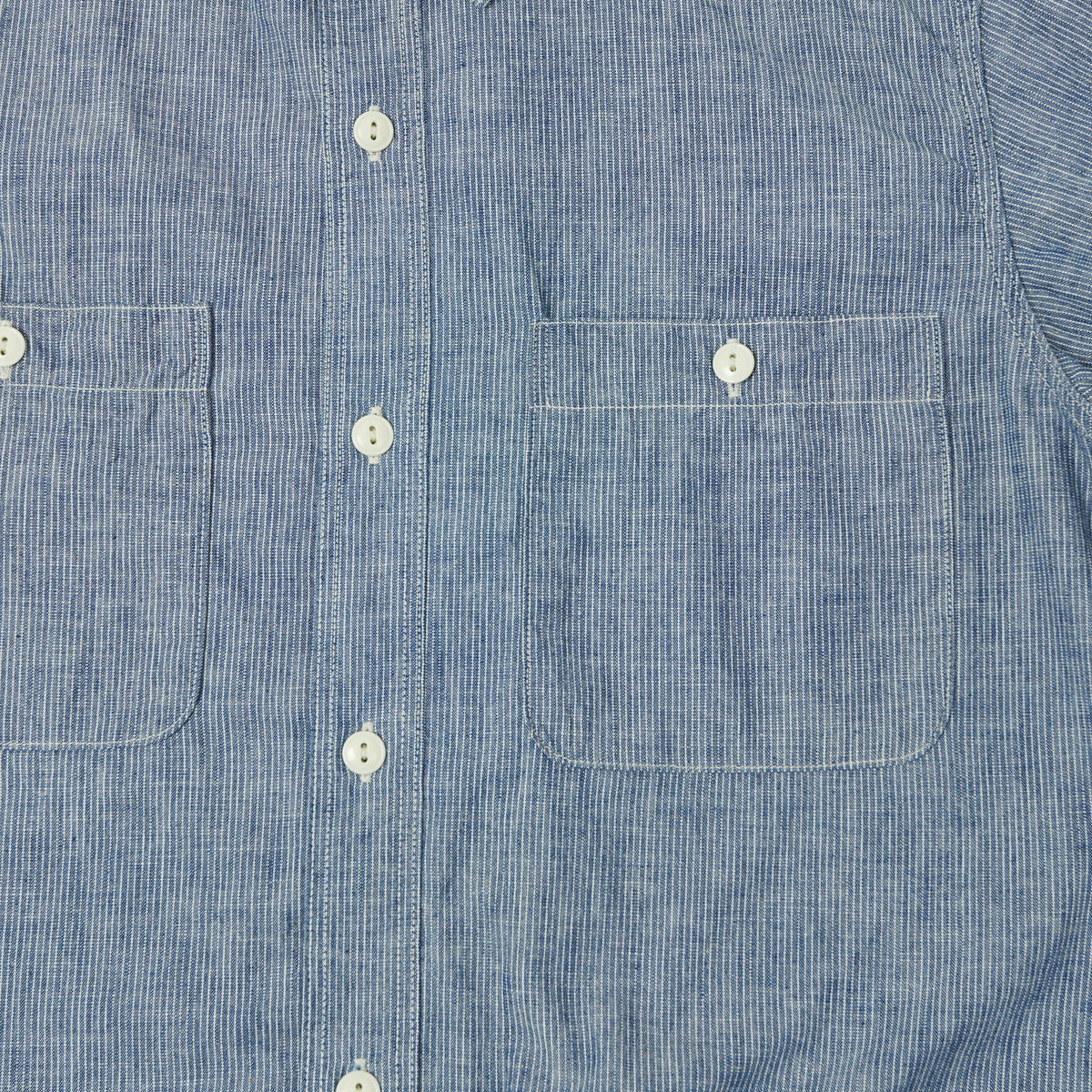 FULLCOUNT 4821 5oz Stripe Chambray Work Shirt - Indigo Stripe
