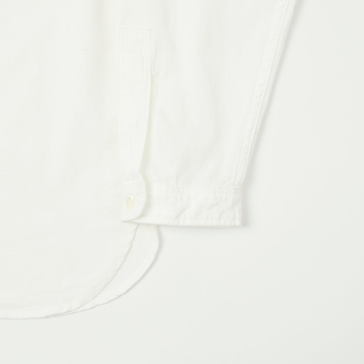 FULLCOUNT 4900 Stand Collar Pullover Chambray Shirt - White