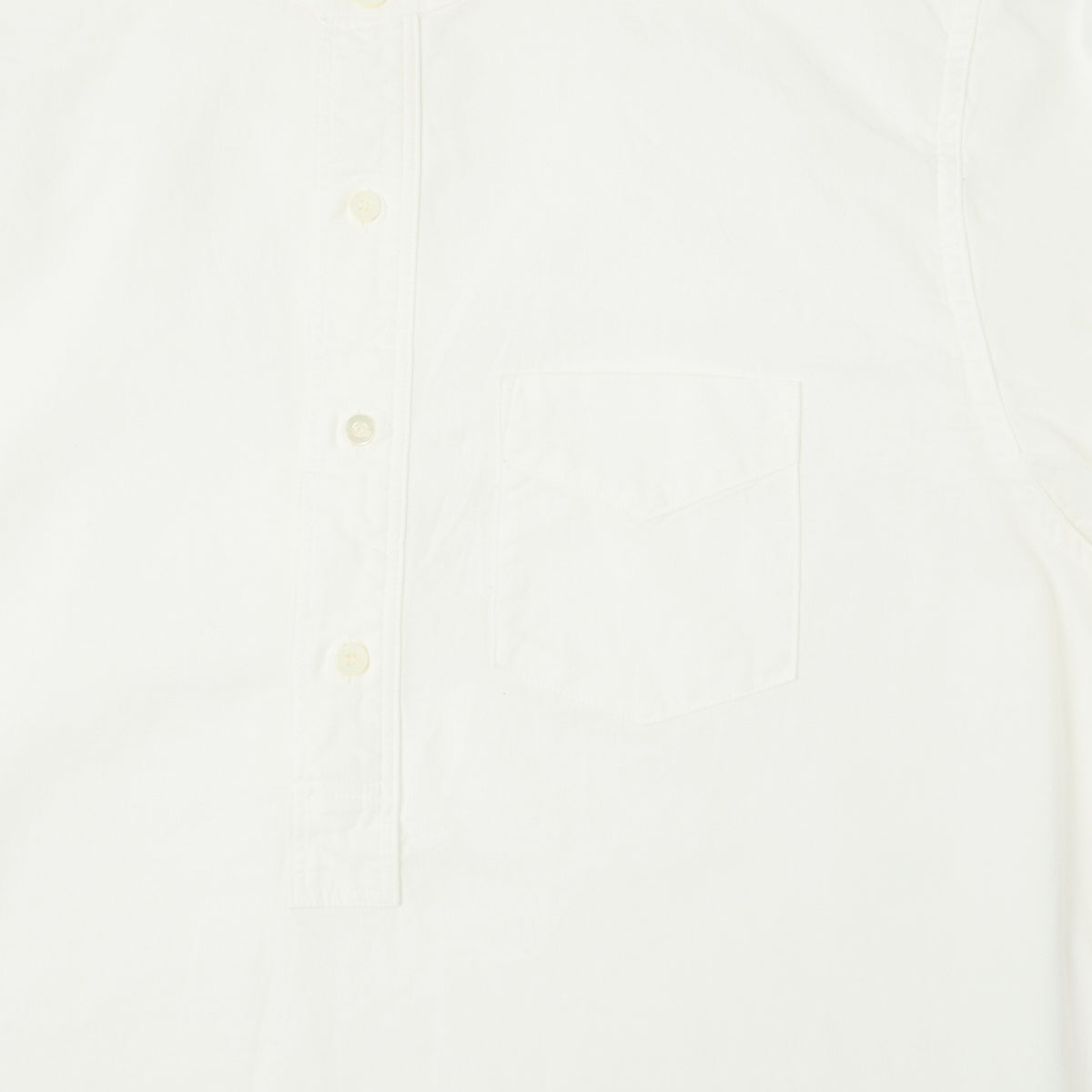 FULLCOUNT 4900 Stand Collar Pullover Chambray Shirt - White
