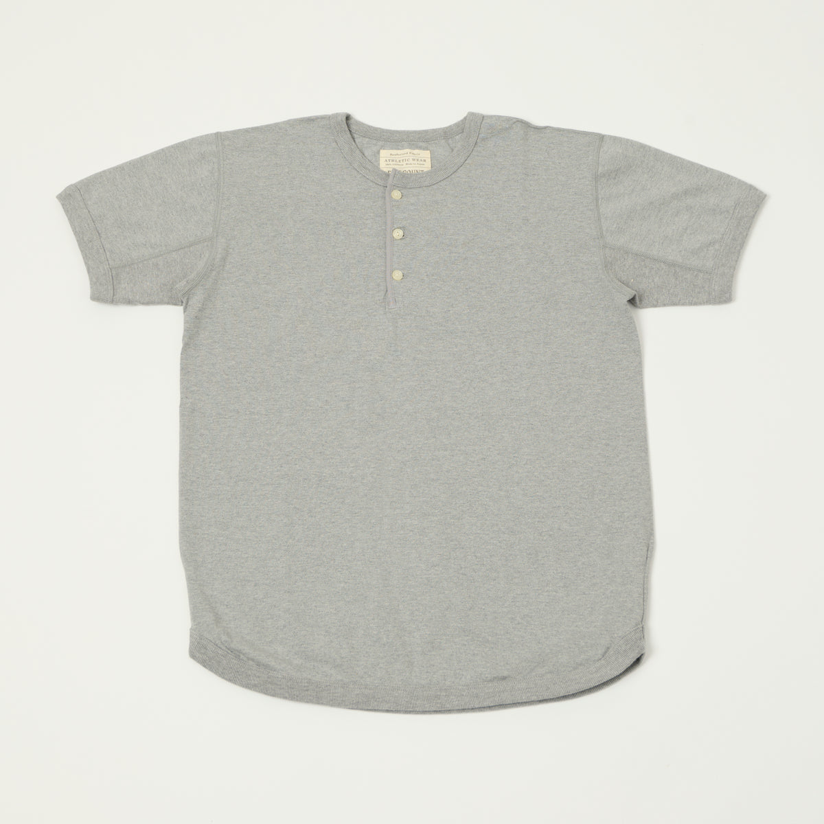 FULLCOUNT 5222H Flat Seam Heavyweight Henley - Heather Grey