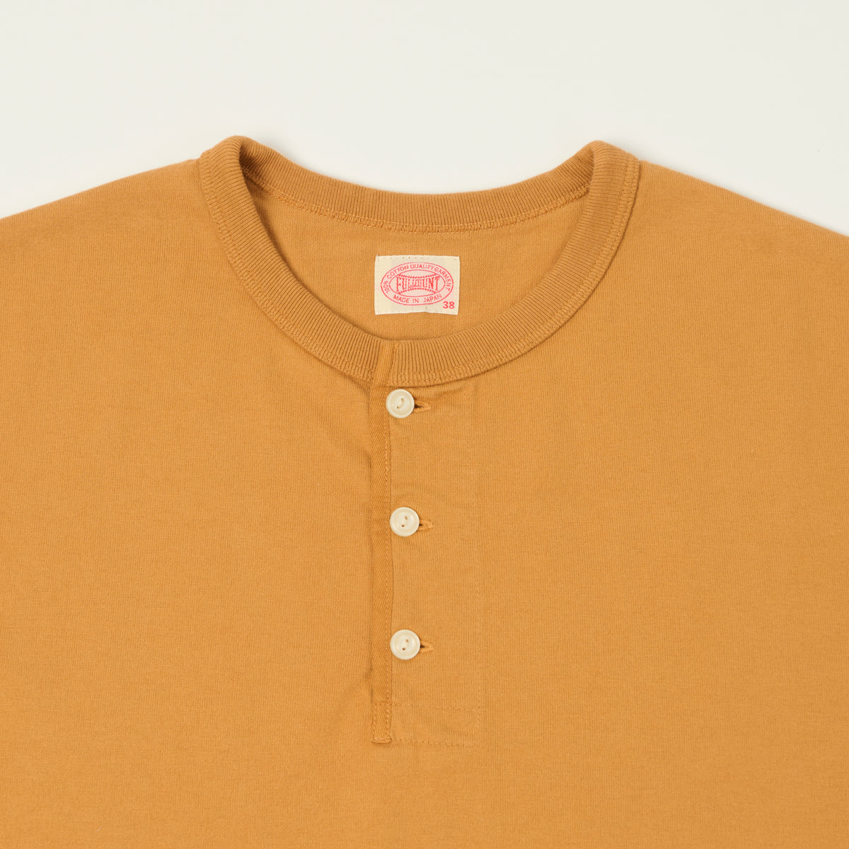 FULLCOUNT 5222H Flat Seam Heavyweight Henley - Saffron