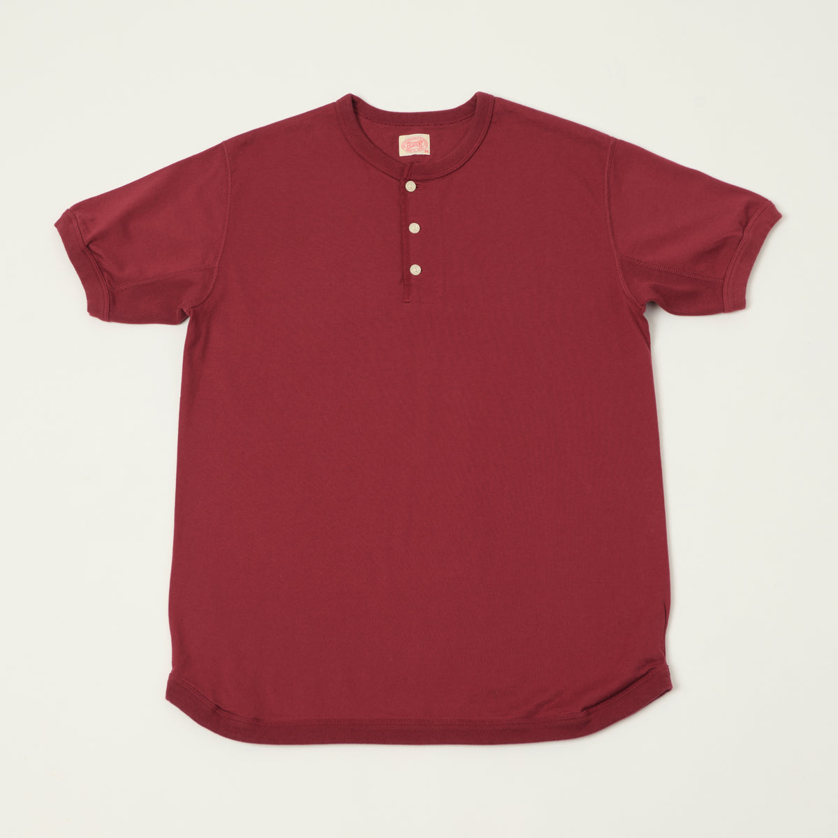 FULLCOUNT 5222H Flat Seam Heavyweight Henley - Burgundy
