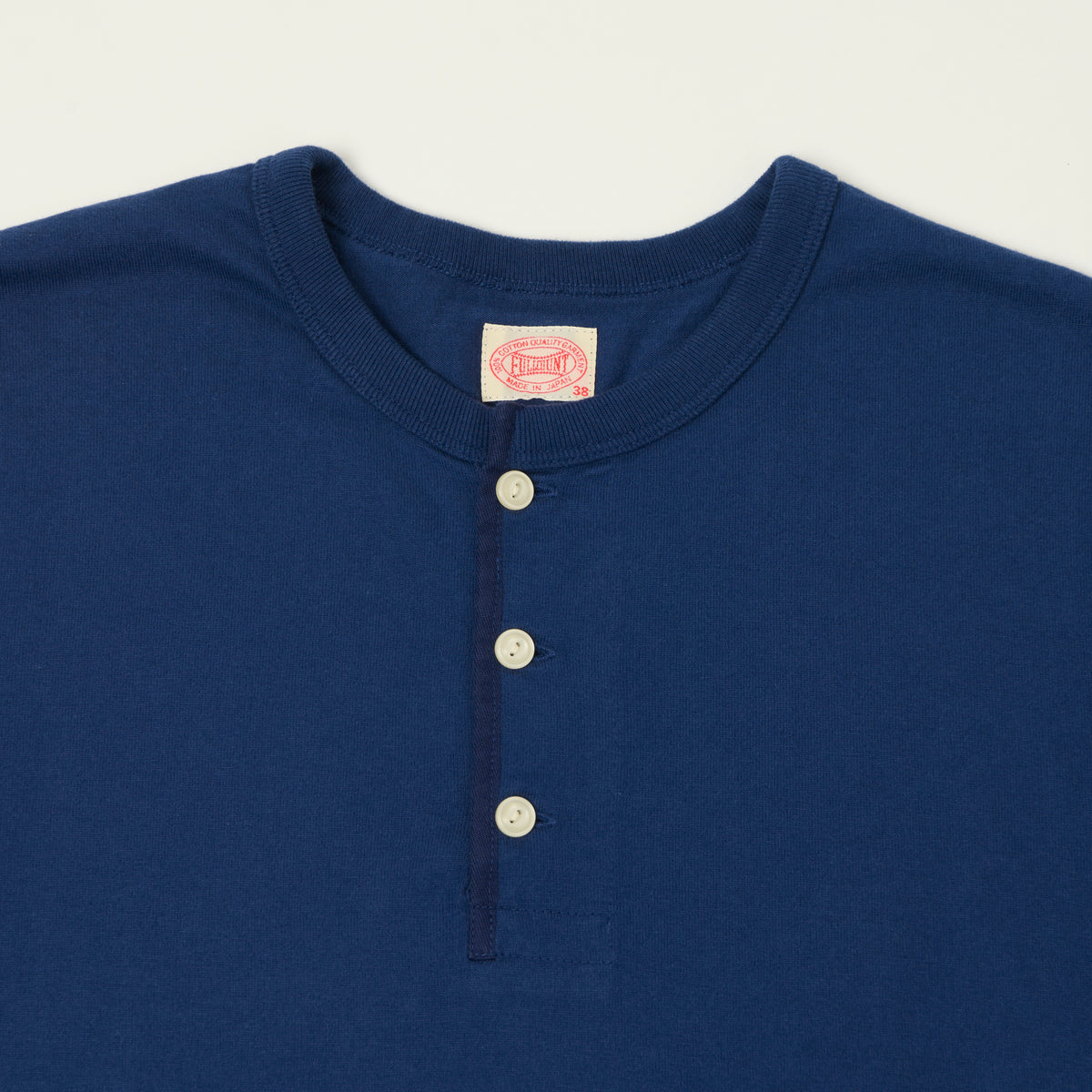 FULLCOUNT 5222LH Flat Seam Heavyweight Henley - Navy