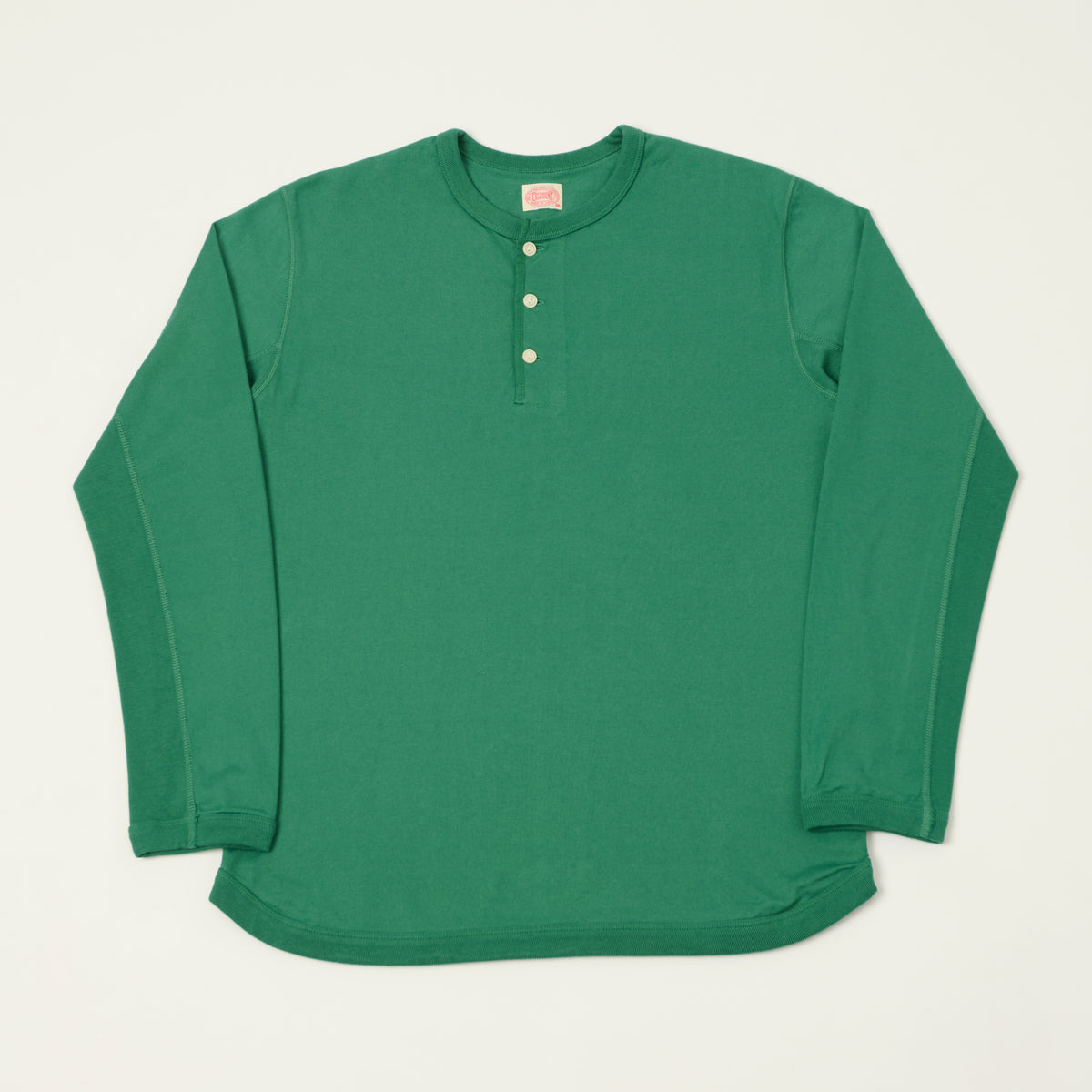 FULLCOUNT 5222LH Flat Seam Heavyweight Henley - Green