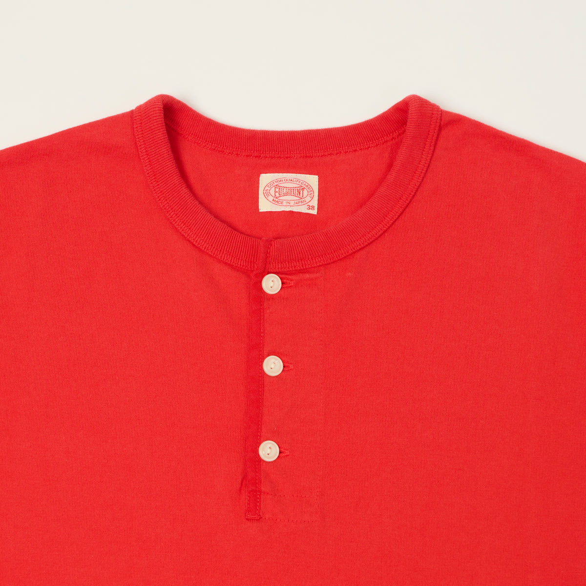 FULLCOUNT 5222LH Flat Seam Heavyweight Henley - Red