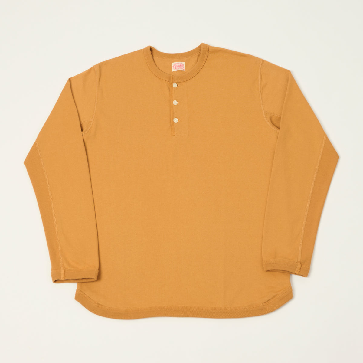 FULLCOUNT 5222LH Flat Seam Heavyweight Henley - Saffron