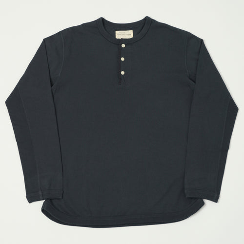 FULLCOUNT 5222LH Flat Seam Heavyweight Henley - Ink Black