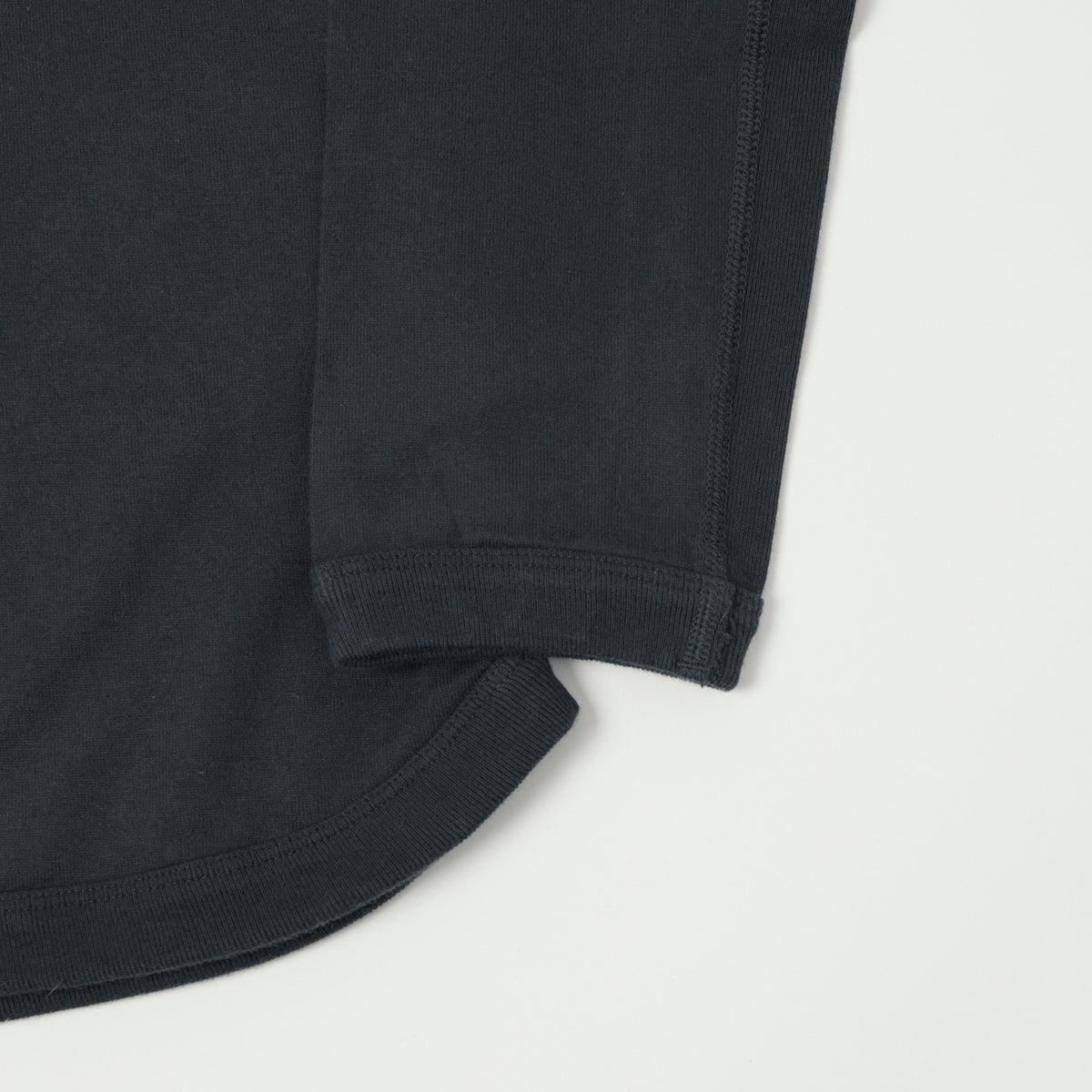 FULLCOUNT 5222LH Flat Seam Heavyweight Henley - Ink Black