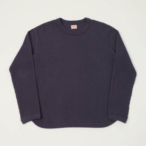 FULLCOUNT 5964 Heavyweight Waffle T-Shirt - Eggplant