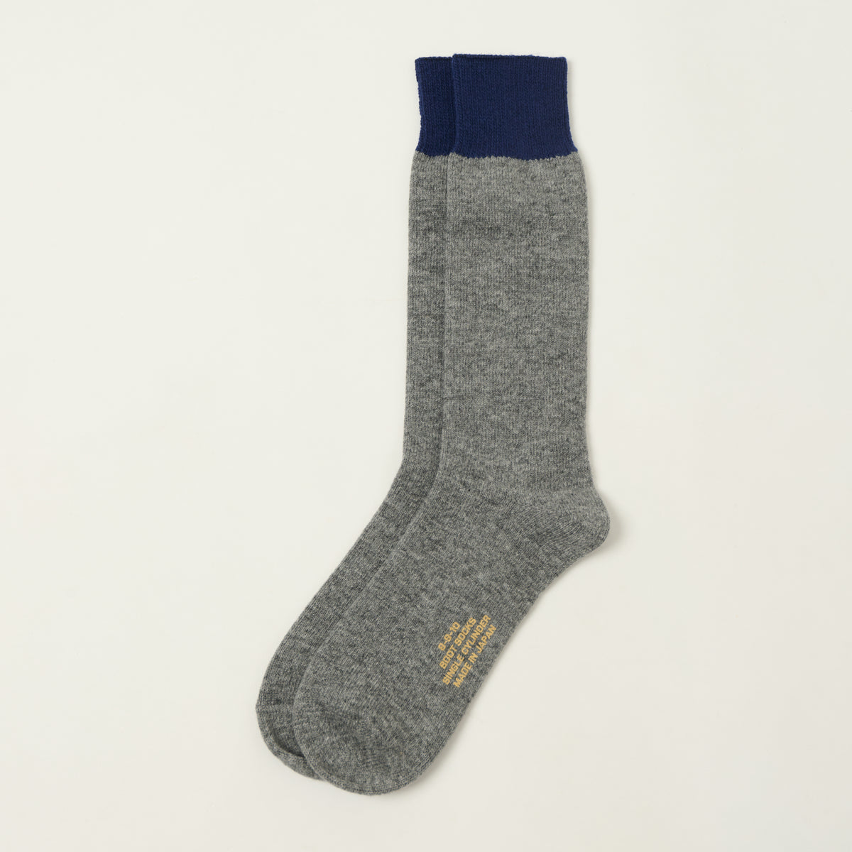 FULLCOUNT 6110 Wool Cashmere Military Socks - Medium Grey/Navy