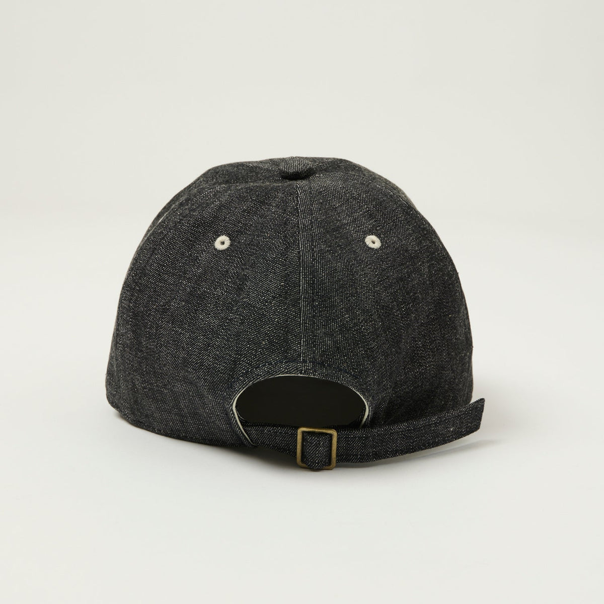 FULLCOUNT 6843 Six Panel Denim Baseball ’F’ Letterman Cap - Black