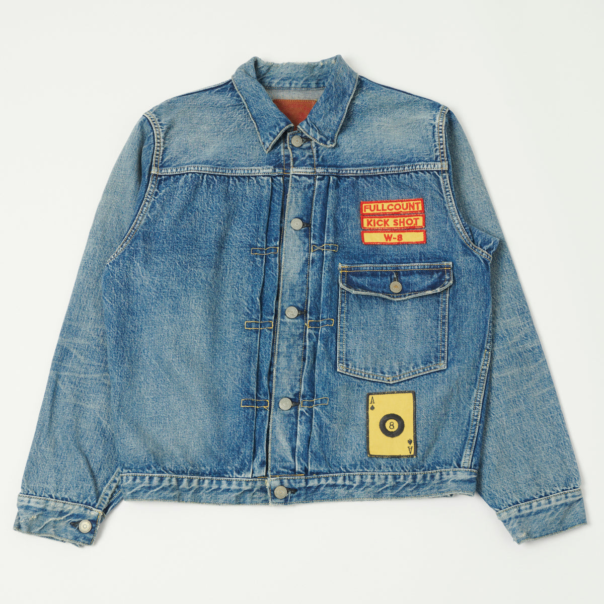 FULLCOUNT 2107HA Patched 13.7oz Type I Denim Jacket - 'Dartford' Wash
