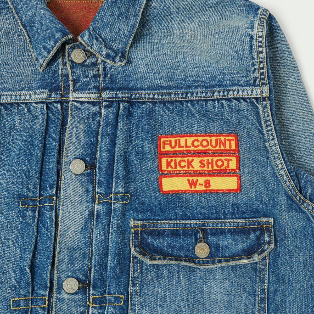 FULLCOUNT 2107HA Patched 13.7oz Type I Denim Jacket - 'Dartford' Wash