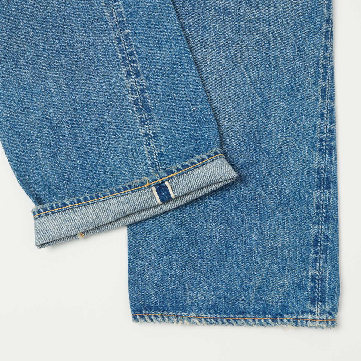 FULLCOUNT 0105HA Patched 13.7oz Wide Straight Jean - 'Dartford' Wash