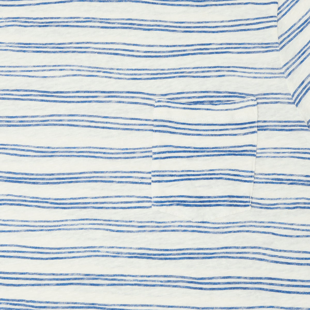 Hartford Linen Painted Stripe T-Shirt - White/Blue