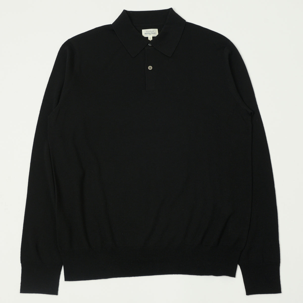 Hartford Merino Wool Polo Shirt - Black