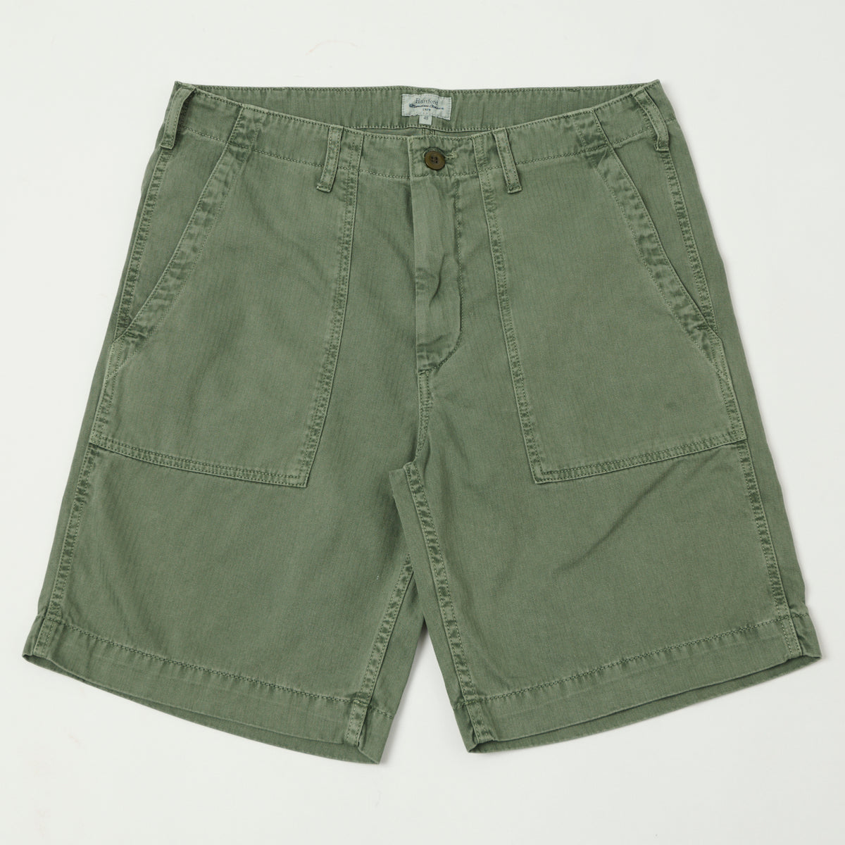 Hartford Herringbone Fatigue Short - Army