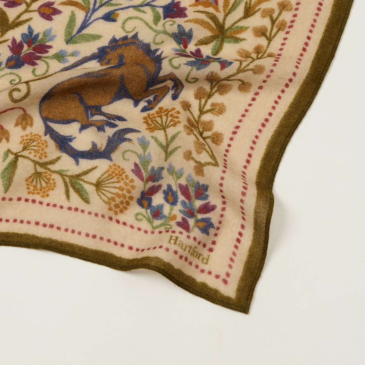 Hartford 'Unicorn' Wool Bandana Scarf - Heather Beige