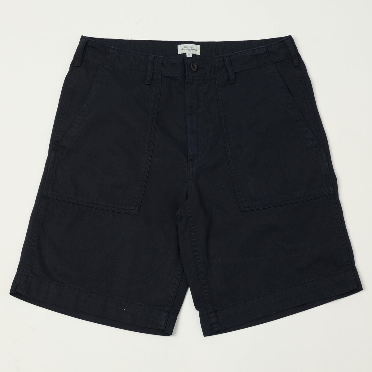 Hartford Herringbone Fatigue Short - Navy