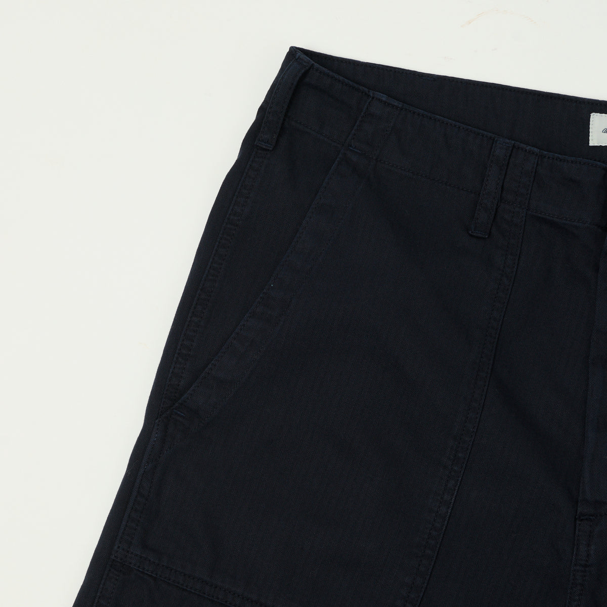 Hartford Herringbone Fatigue Short - Navy