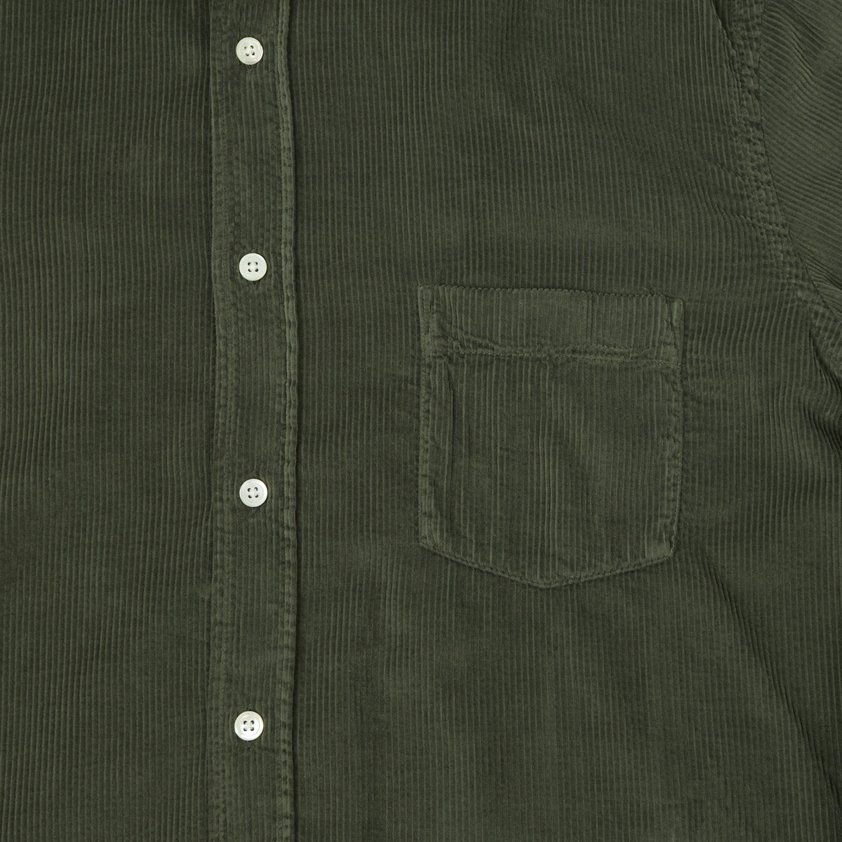 Hartford 'Paul' Light Corduroy Shirt - Military Green