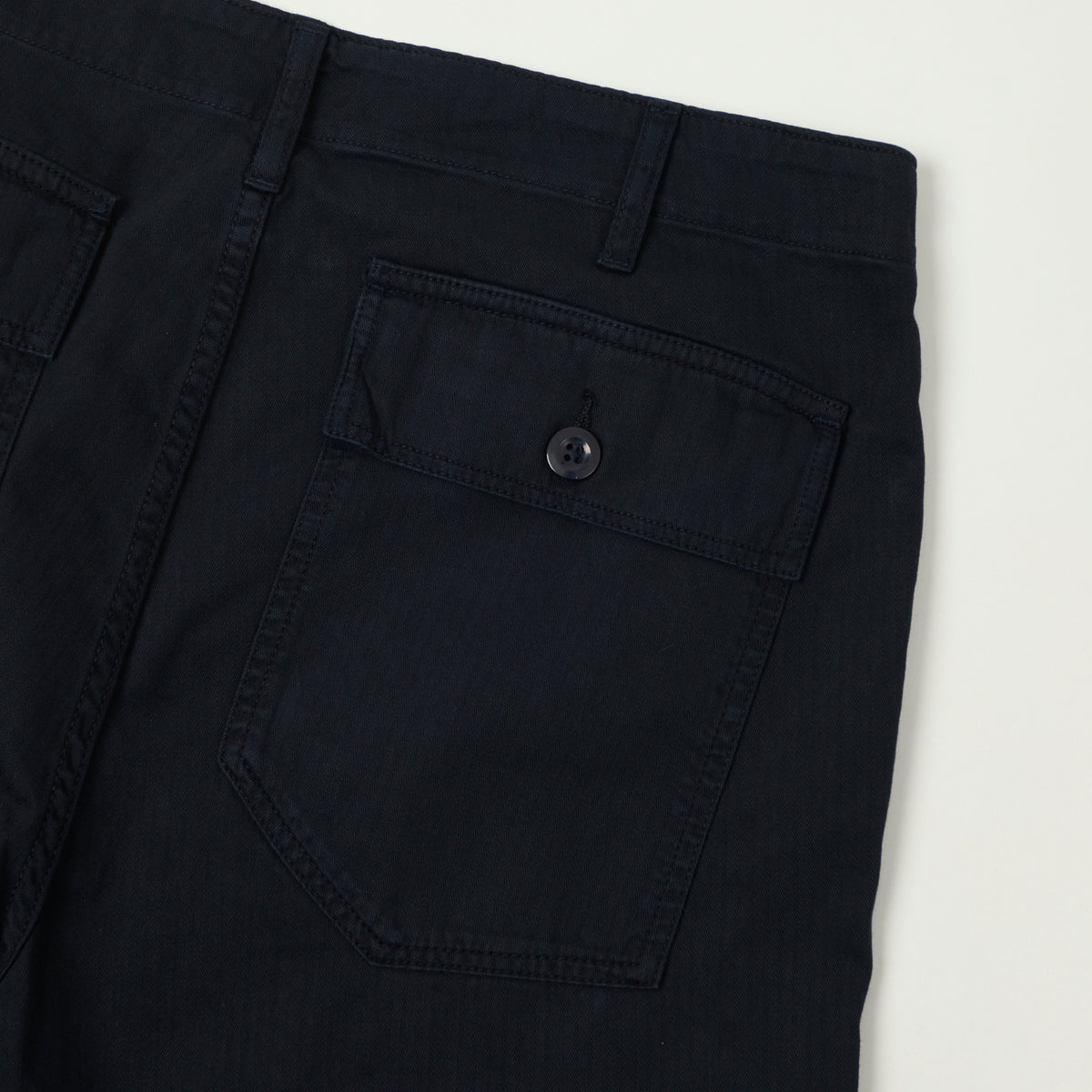 Hartford Herringbone Fatigue Short - Navy