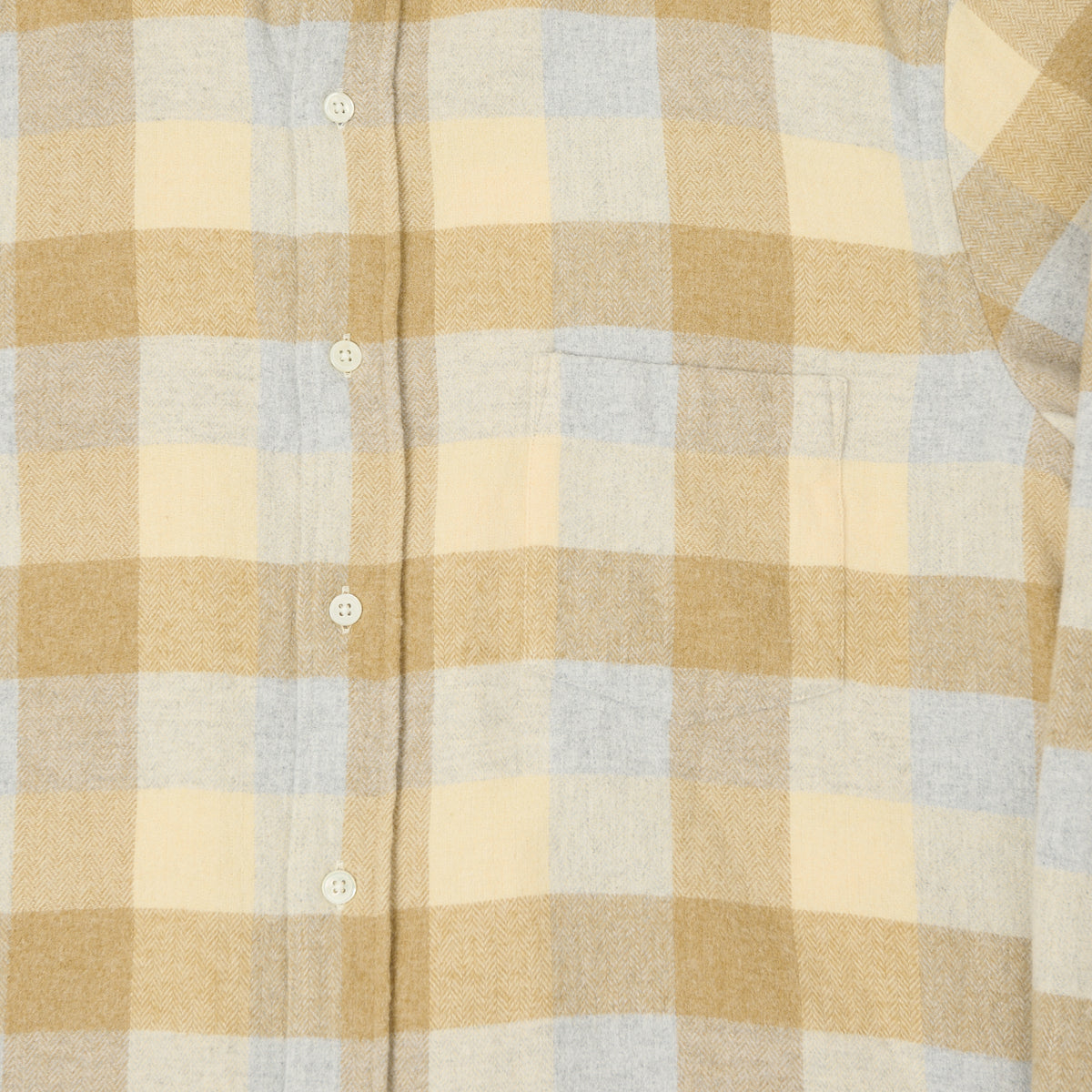 Hartford 'Paul' Check Flannel Shirt - Yellow/Grey
