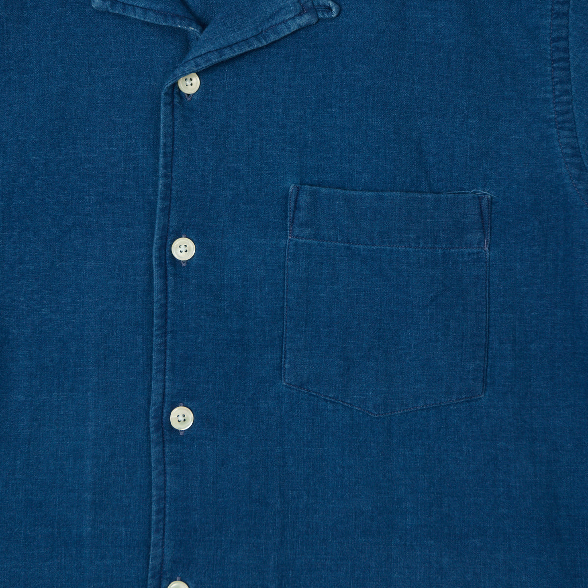 Hartford 'Palm' Camp Collar Shirt - Indigo