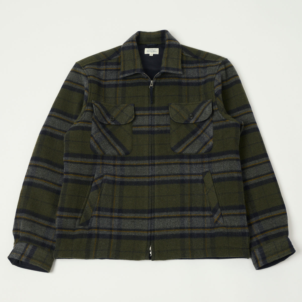Hartford 'Dusty' Melton Wool Jacket - Forest Green