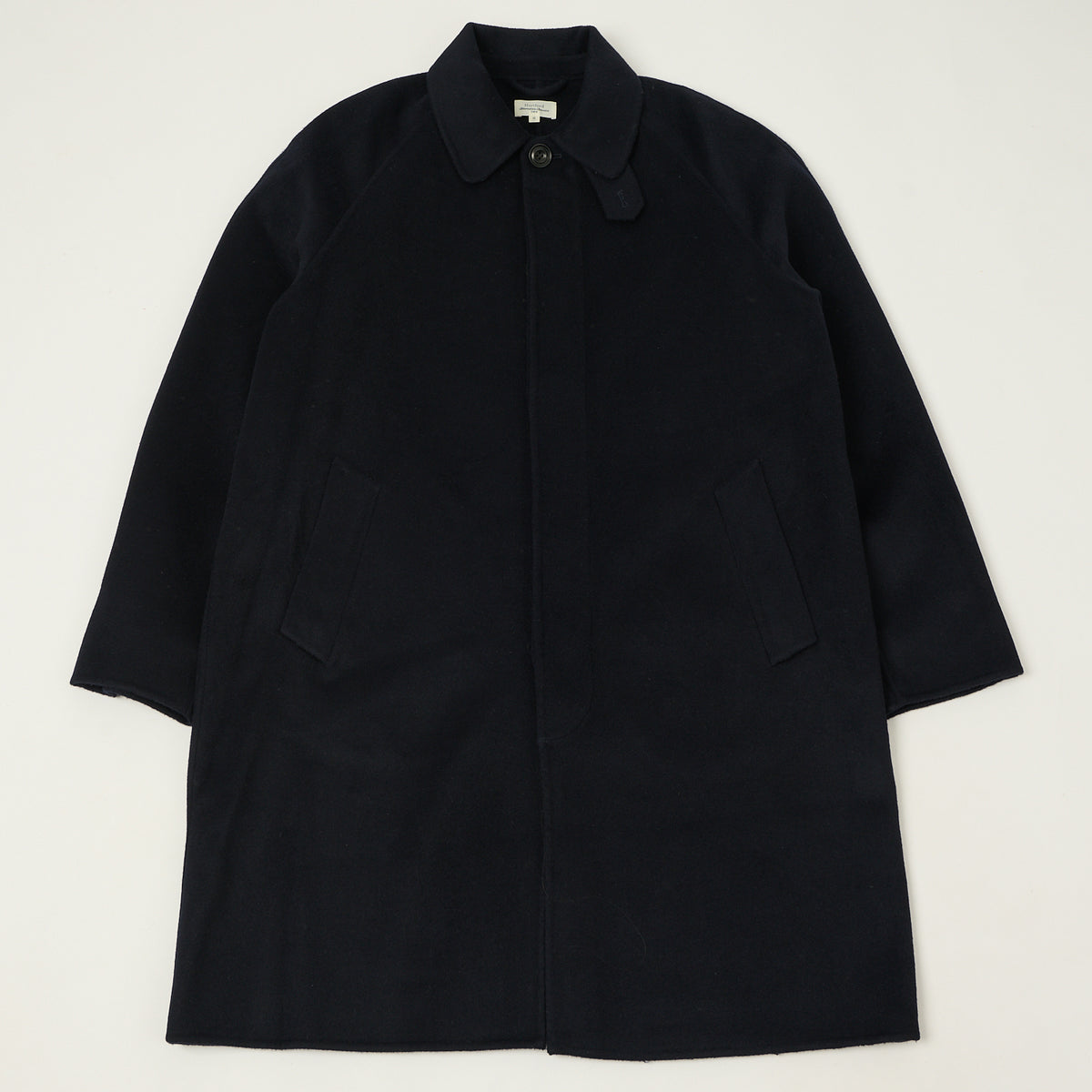 Hartford 'Graig' Wool Balmacaan Coat - Navy