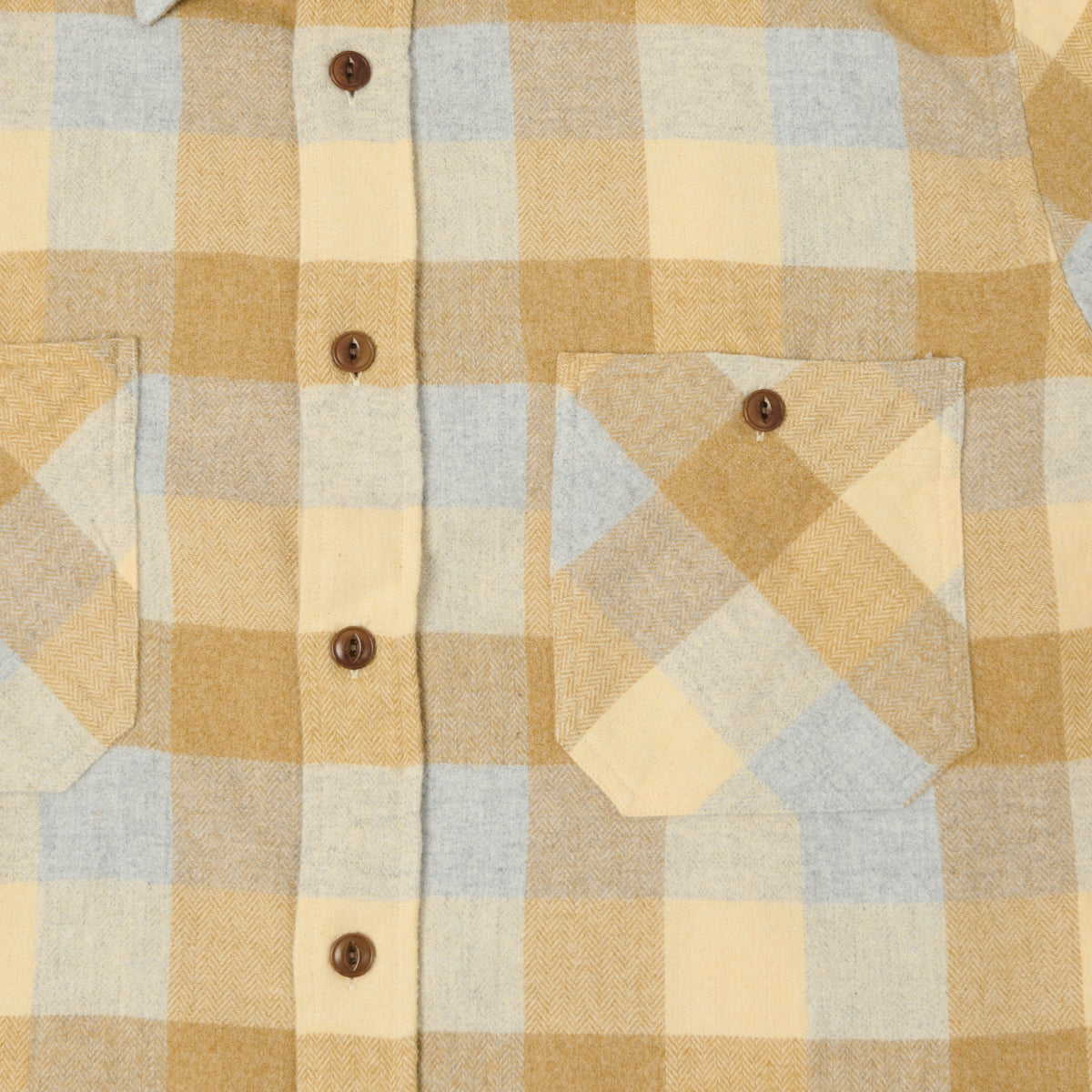 Hartford Buffalo Check Flannel Shirt - Yellow/Grey