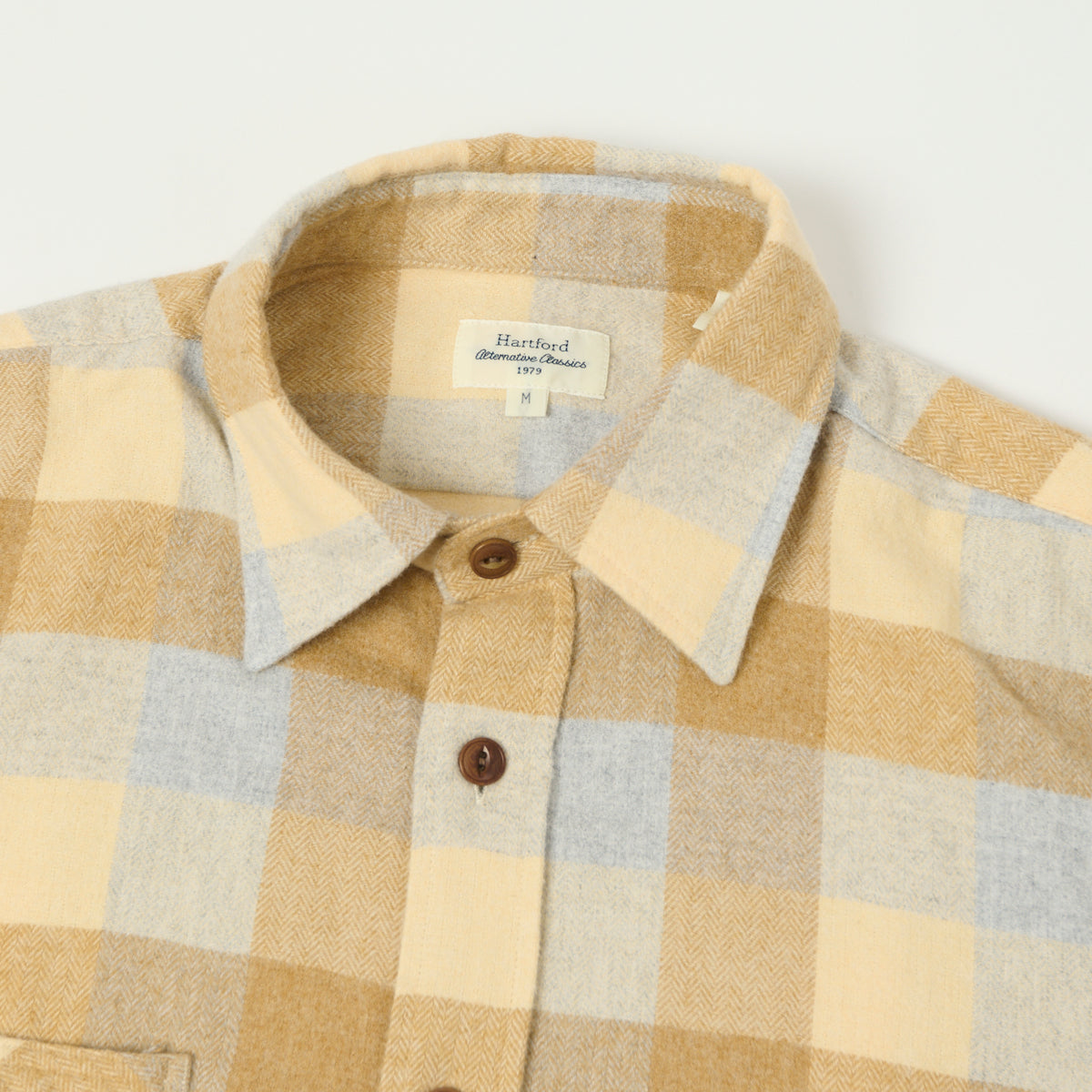 Hartford Buffalo Check Flannel Shirt - Yellow/Grey