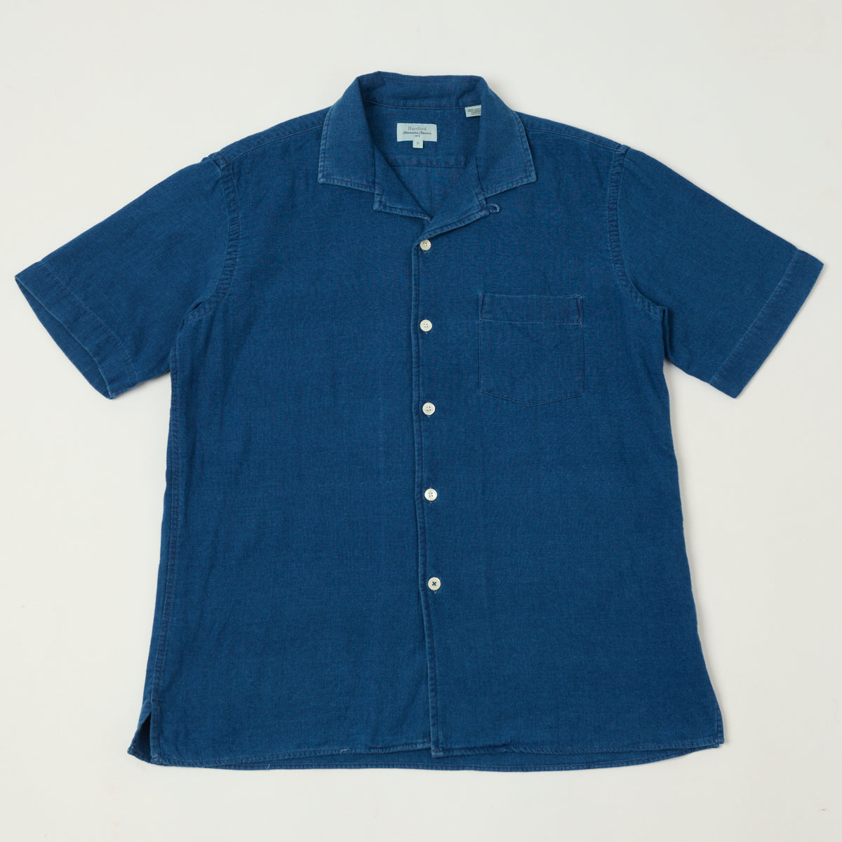 Hartford 'Palm' Camp Collar Shirt - Indigo