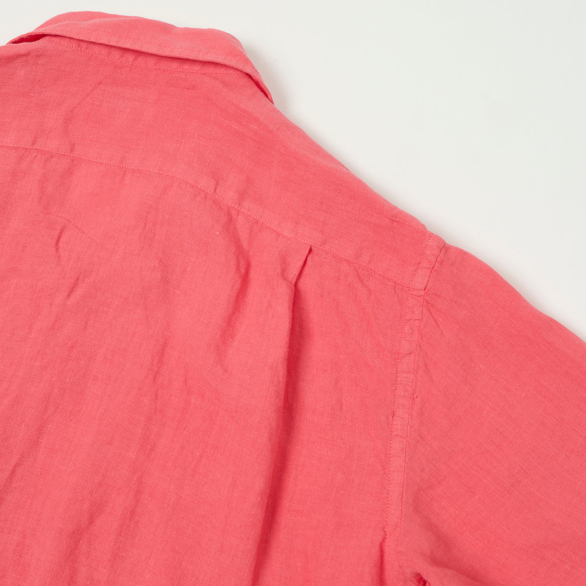 Hartford 'Palm' Camp Collar Linen Shirt - Tangerine