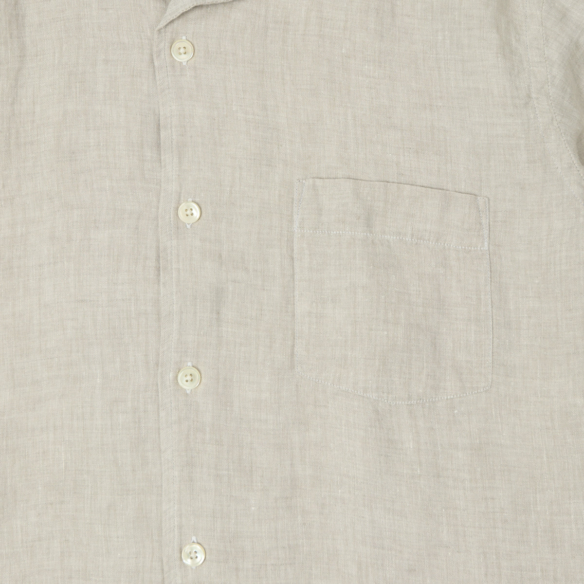 Hartford 'Palm' Camp Collar Linen Shirt  - Natural