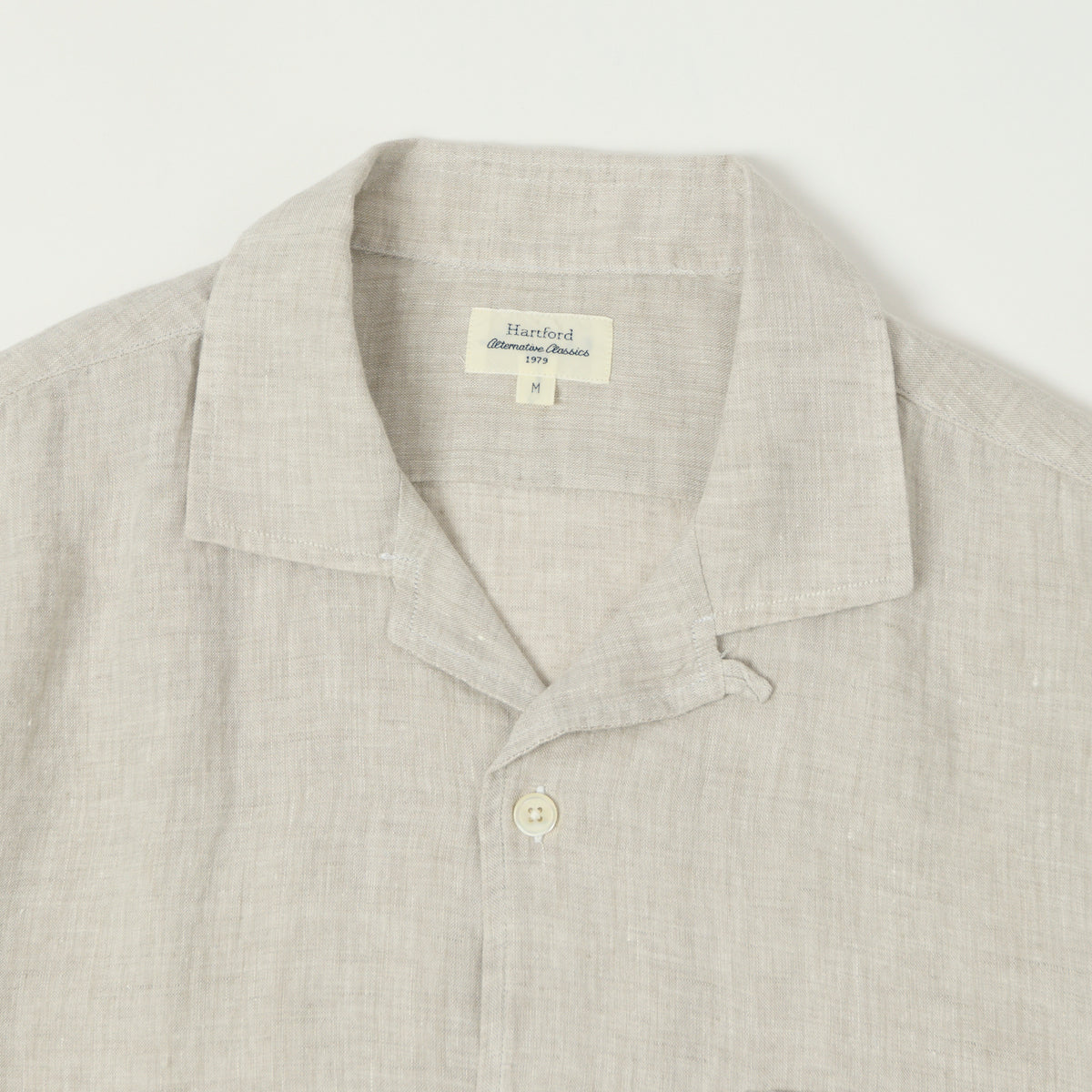 Hartford 'Palm' Camp Collar Linen Shirt  - Natural