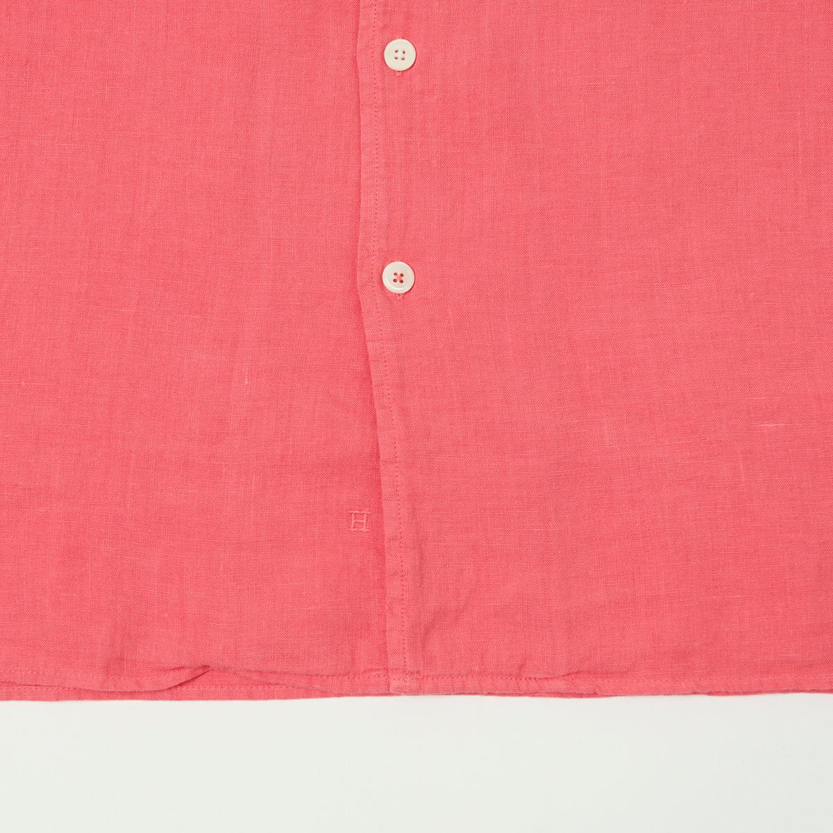 Hartford 'Palm' Camp Collar Linen Shirt - Tangerine