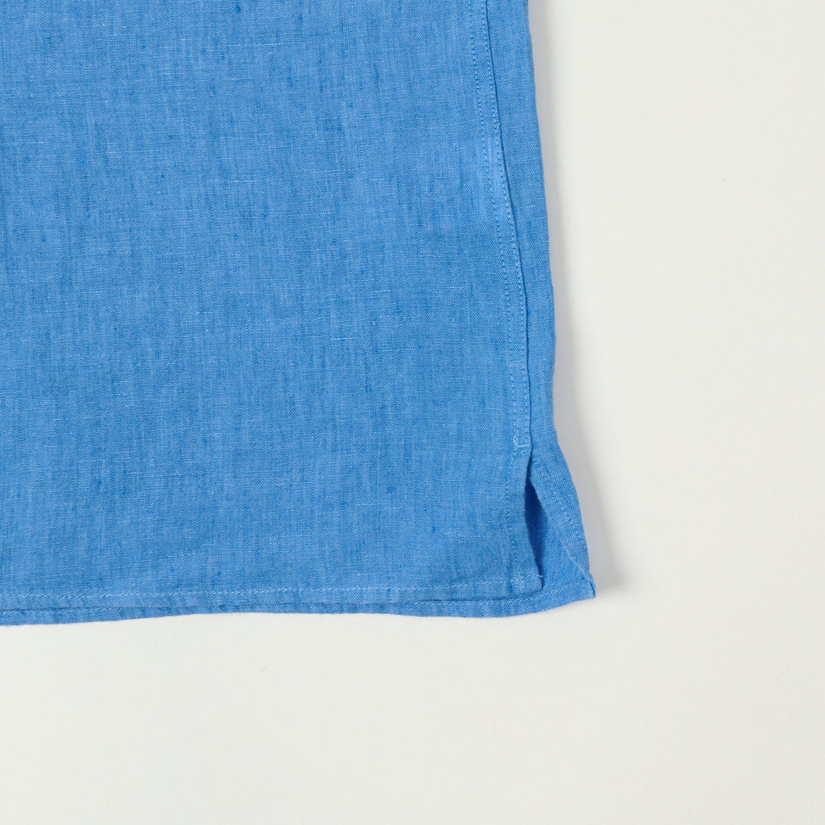 Hartford 'Palm' Camp Collar Linen Shirt - Blue