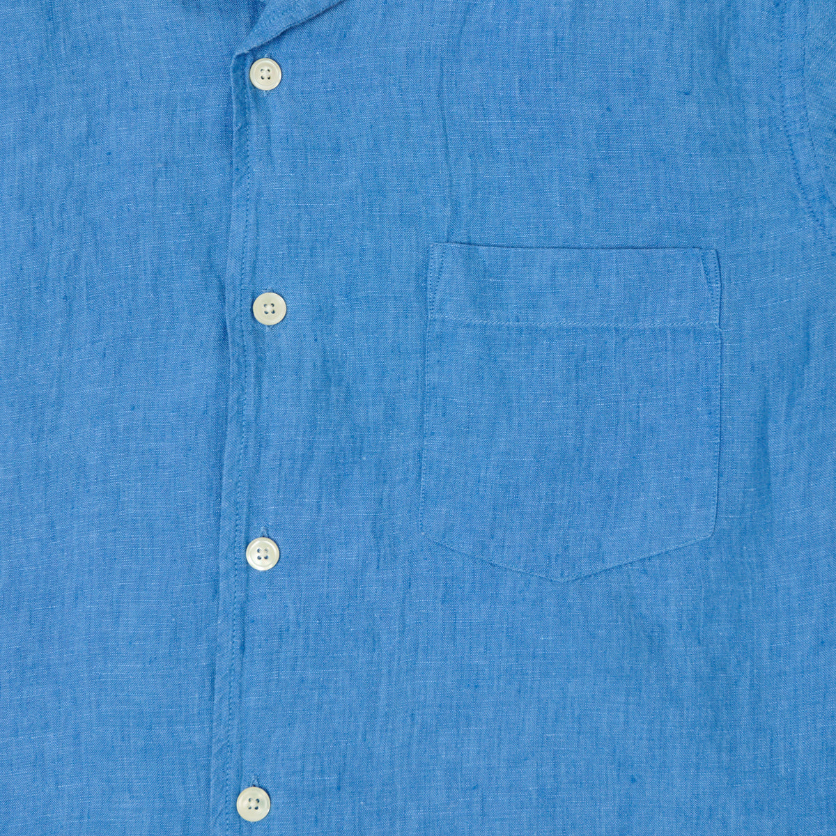 Hartford 'Palm' Camp Collar Linen Shirt - Blue