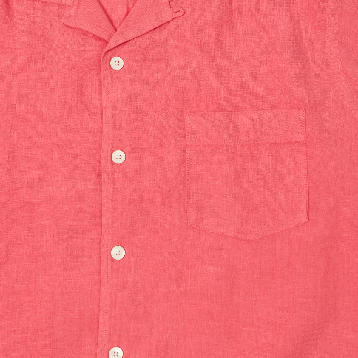 Hartford 'Palm' Camp Collar Linen Shirt - Tangerine