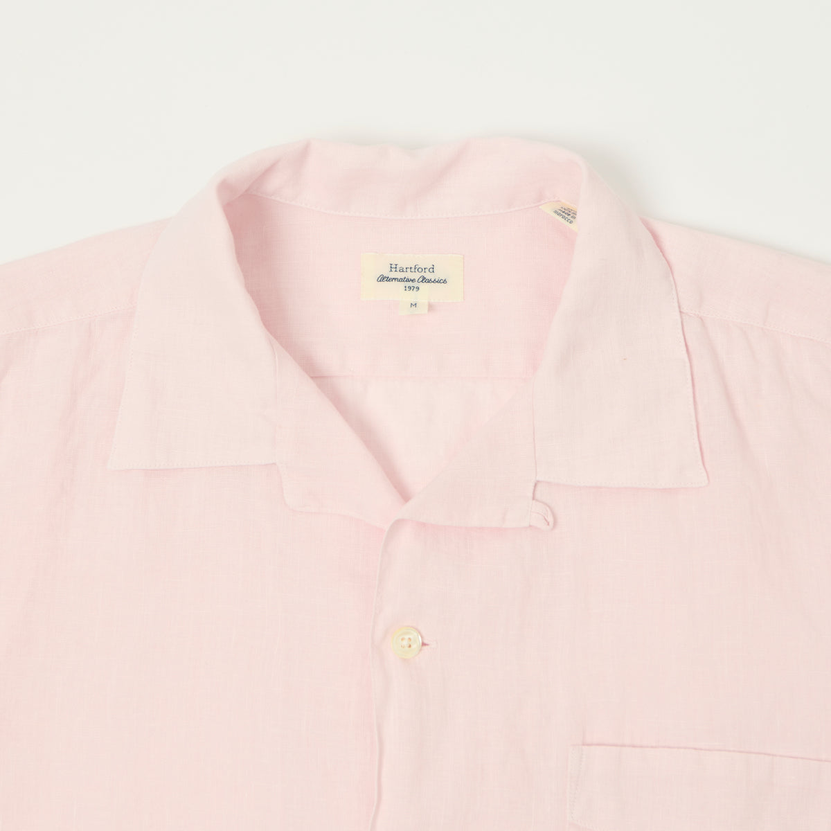 Hartford 'Palm' Camp Collar Linen Shirt - Shell Pink