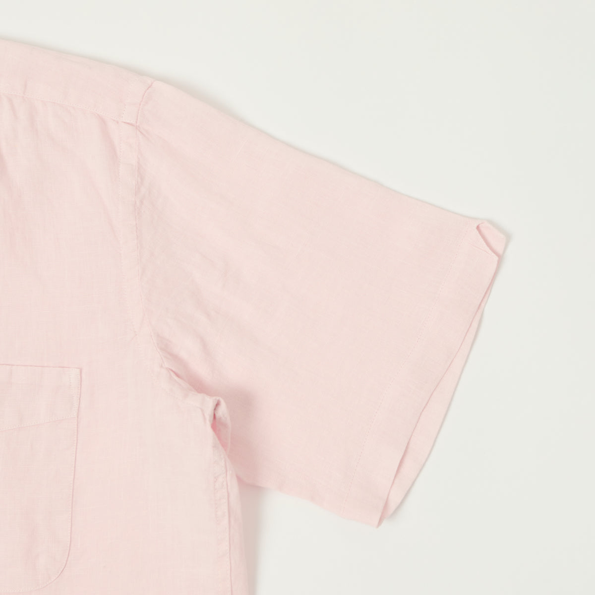 Hartford 'Palm' Camp Collar Linen Shirt - Shell Pink