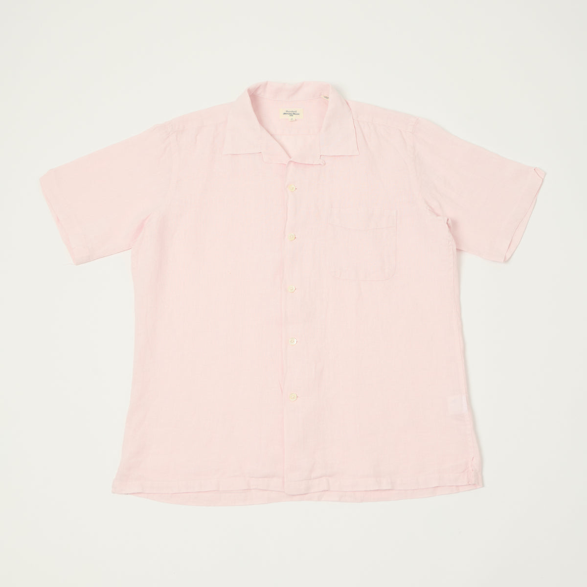 Hartford 'Palm' Camp Collar Linen Shirt - Shell Pink