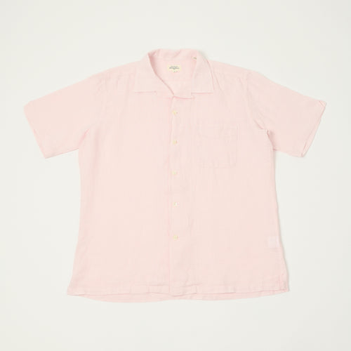Hartford 'Palm' Camp Collar Linen Shirt - Shell Pink