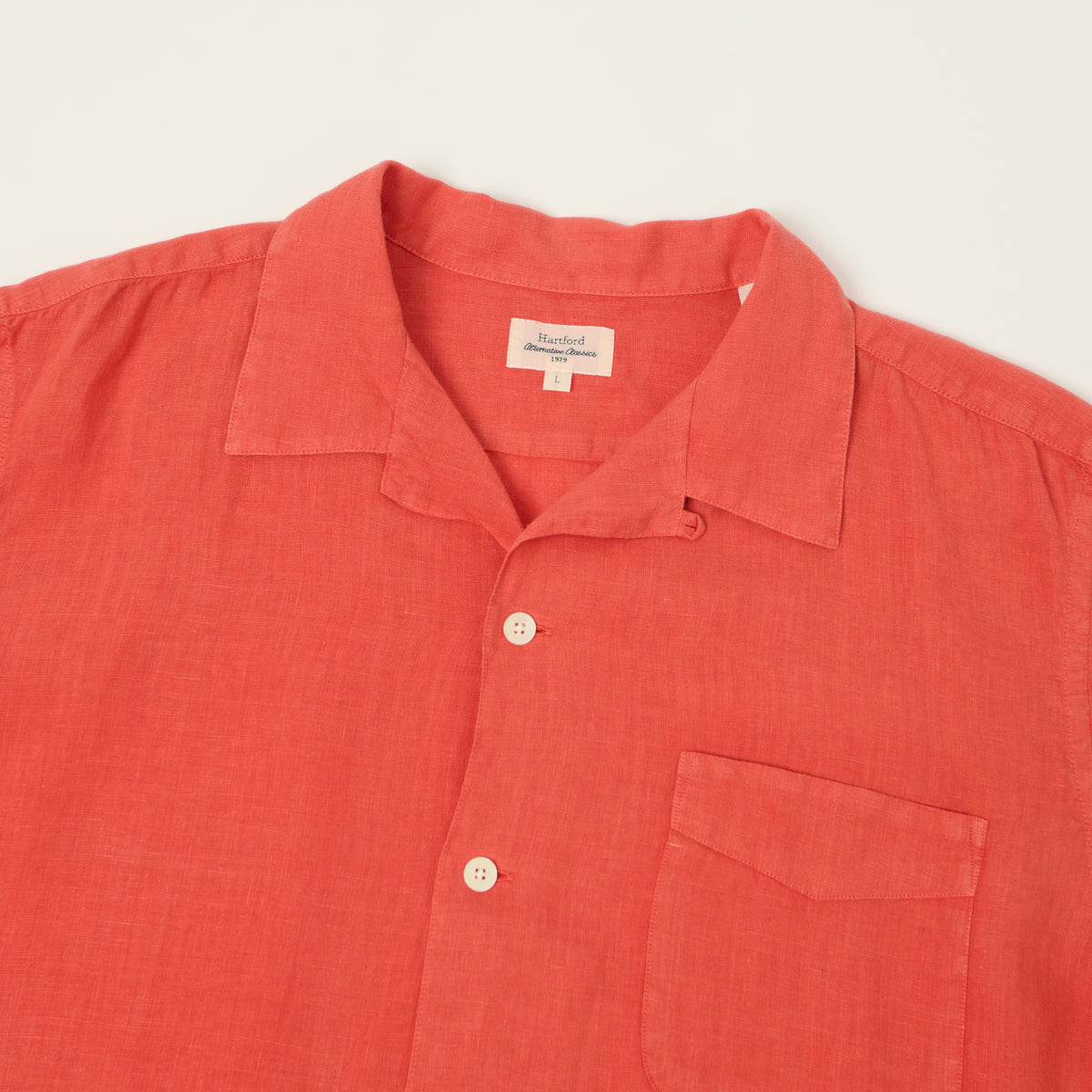 Hartford 'Palmito' Short Sleeve Summer Shirt - Faded Tomato